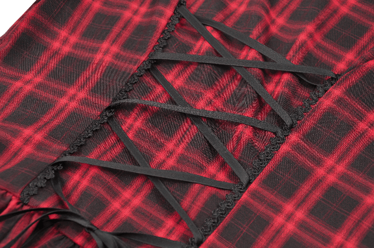 Tartan Gothic Dress with Buckle Sleeve Details - image 11