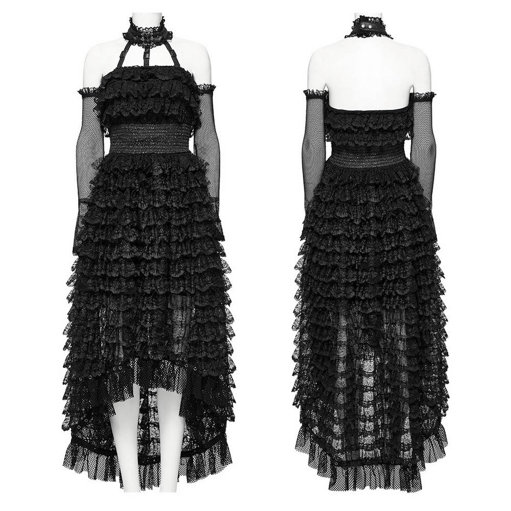 Unforgettable Women's Lace High-Low Hem Black Dress - image 3