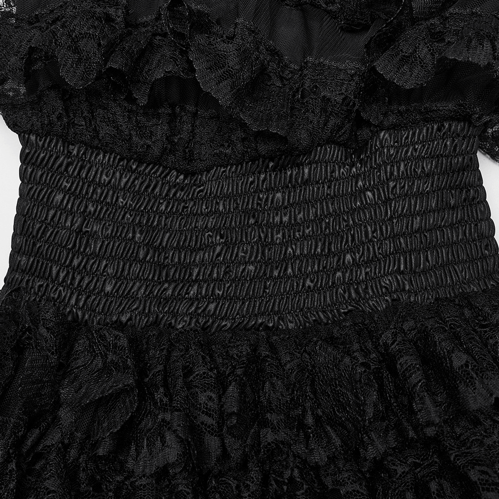 Unforgettable Women's Lace High-Low Hem Black Dress - image 9