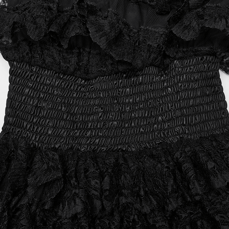 Unforgettable Women's Lace High-Low Hem Black Dress - image 9