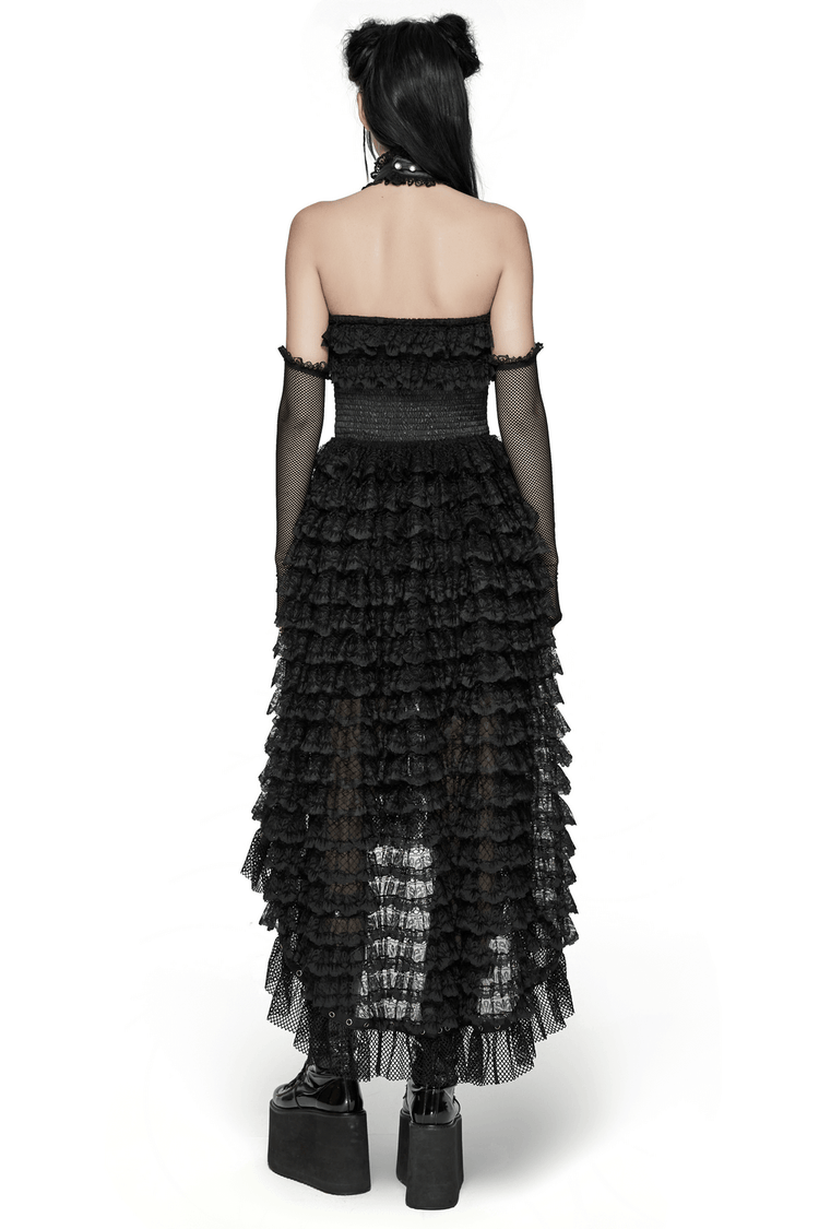 Unforgettable Women's Lace High-Low Hem Black Dress - image 2