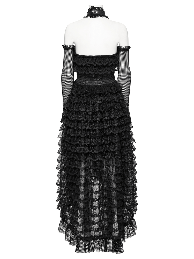 Unforgettable Women's Lace High-Low Hem Black Dress - image 5