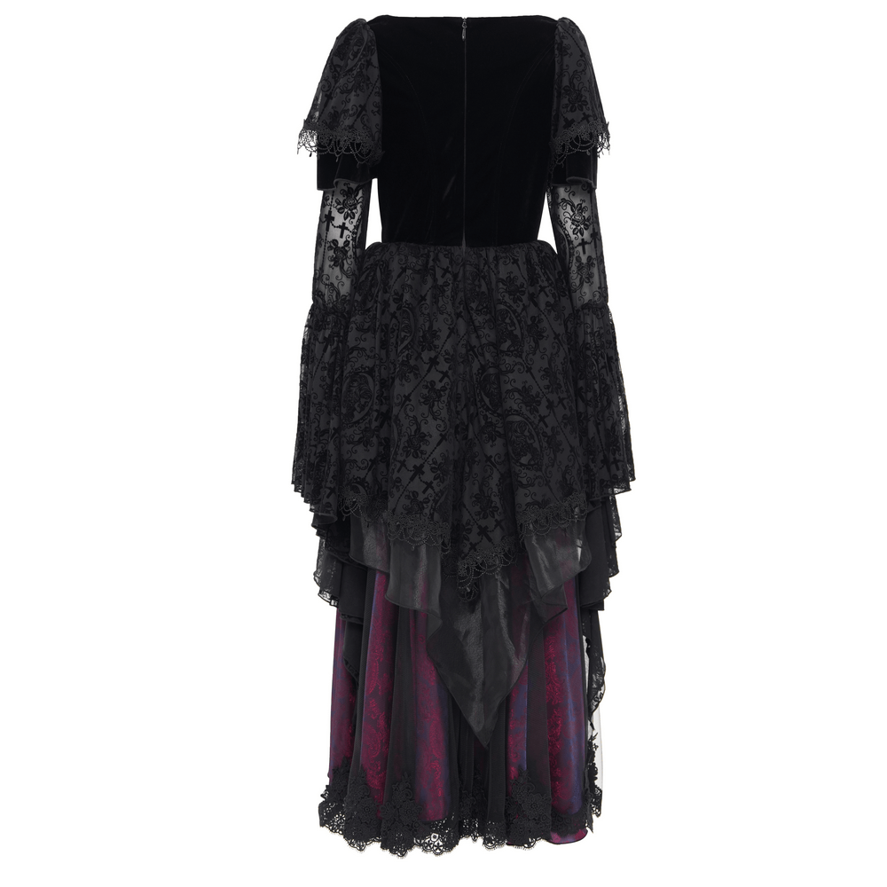 Unique Victorian Lace Dress with Ruffled Sleeves - image 5