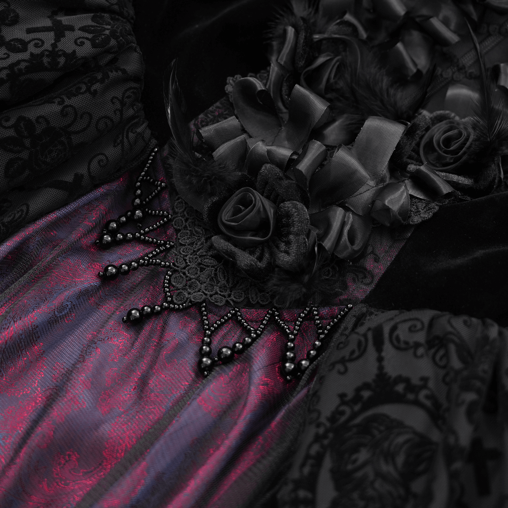 Unique Victorian Lace Dress with Ruffled Sleeves - image 6
