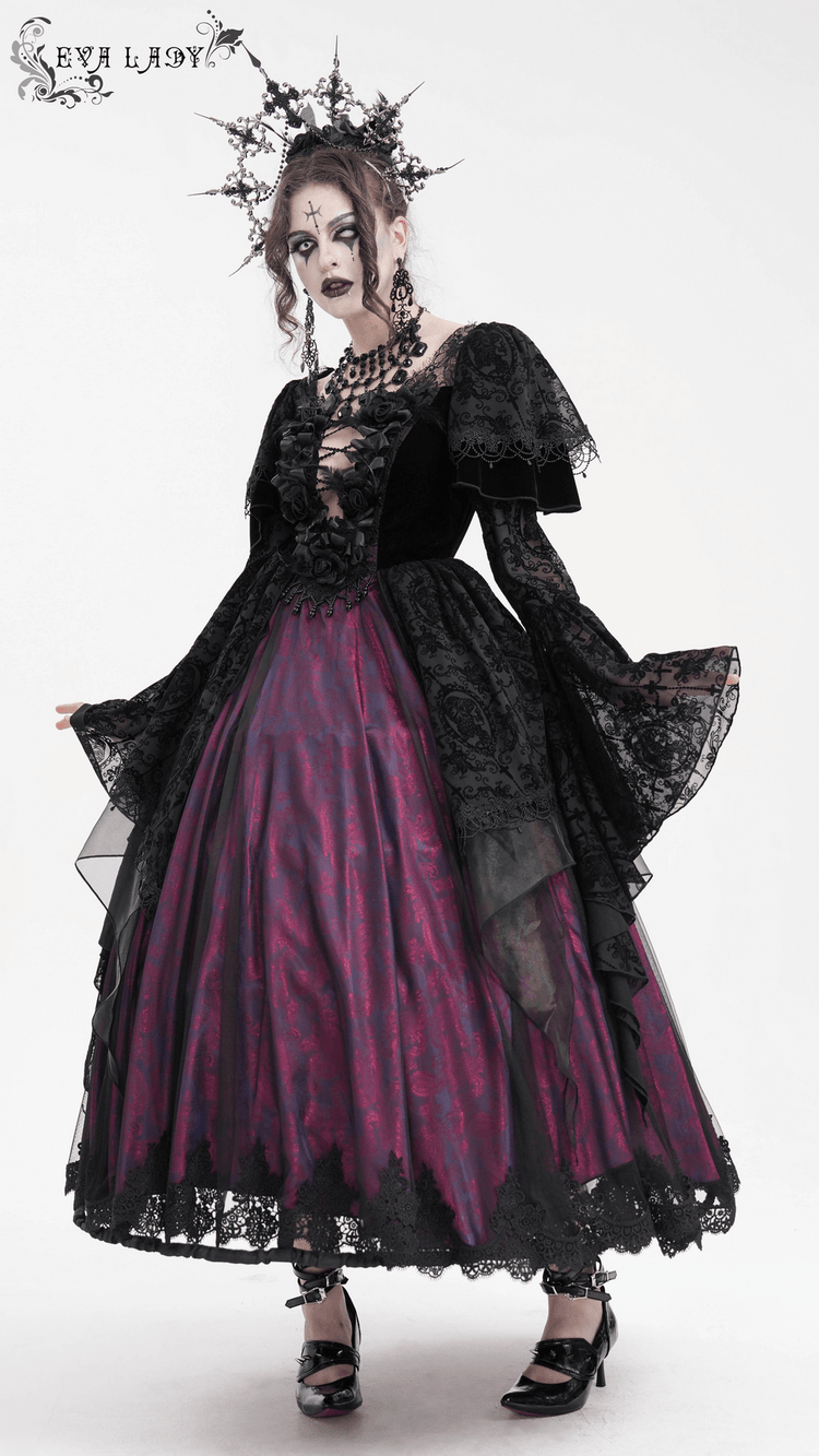 Unique Victorian Lace Dress with Ruffled Sleeves - image 15