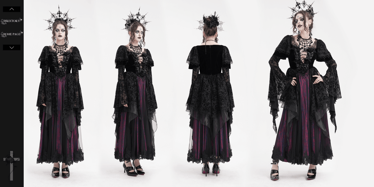 Unique Victorian Lace Dress with Ruffled Sleeves - image 16