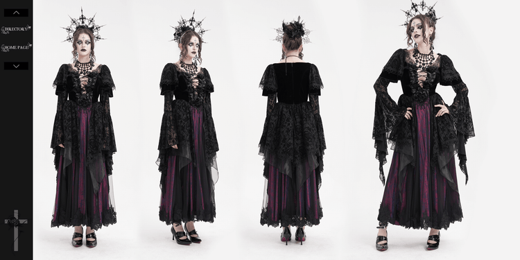 Unique Victorian Lace Dress with Ruffled Sleeves - image 16