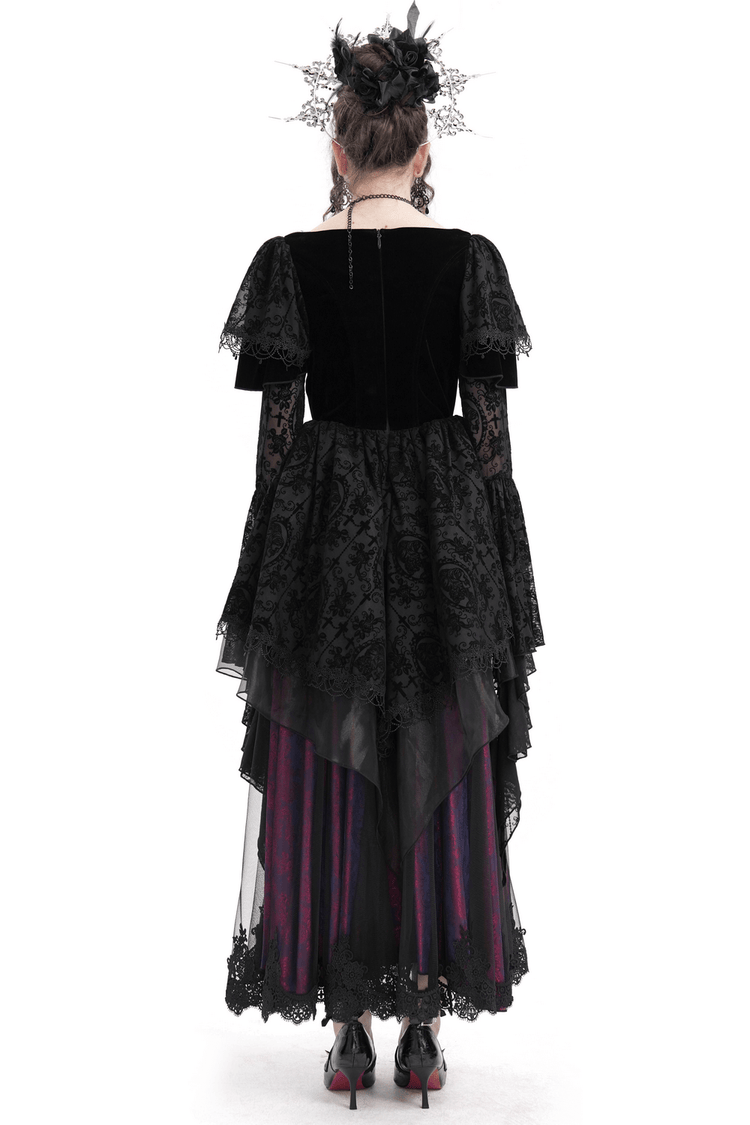 Unique Victorian Lace Dress with Ruffled Sleeves - image 2