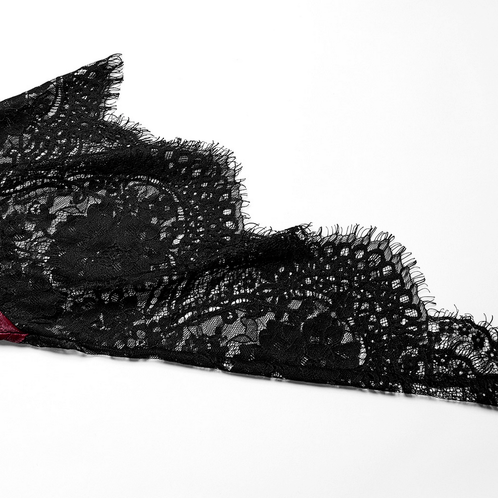 Velvet Dress with Lace Bell Sleeves and Rose Embroidery - image 7