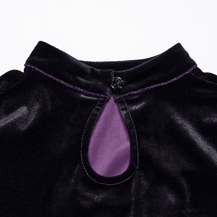 Velvet Gothic Gradient Dress with Adjustable Drawstring - image 9