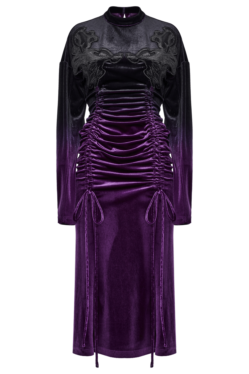 US SALE of Velvet Gothic Gradient Dress with Adjustable Drawstring - image 4