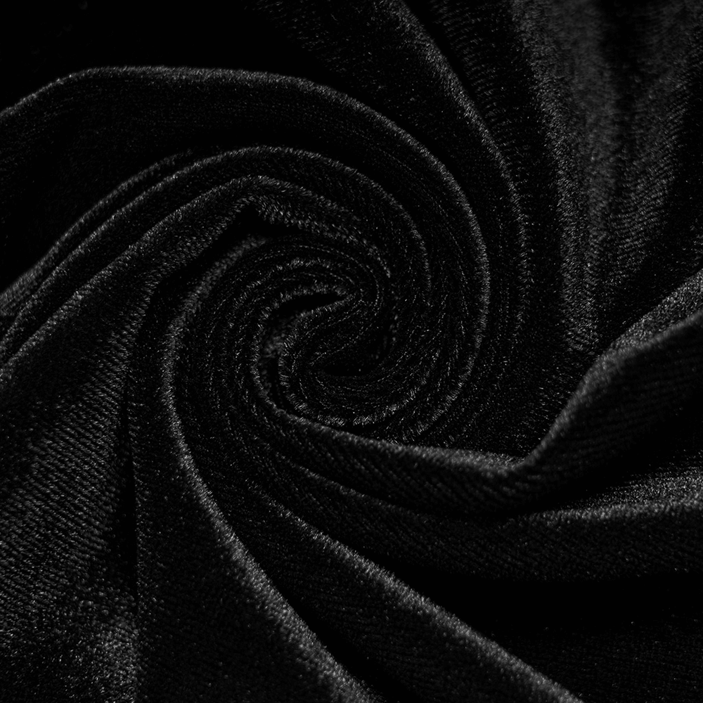 Velvet Gothic Lace-Trim Asymmetrical Dress - image 10