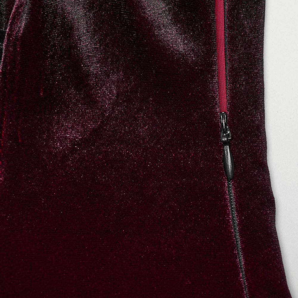 Velvet Gradient Gothic Dress with Lace and Flared Sleeves - image 9