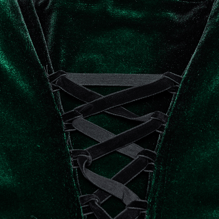 Velvet Gradient Printed Dress with Lace and Ruffle Details - image 8