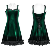 Velvet Gradient Printed Dress with Lace and Ruffle Details - image 3
