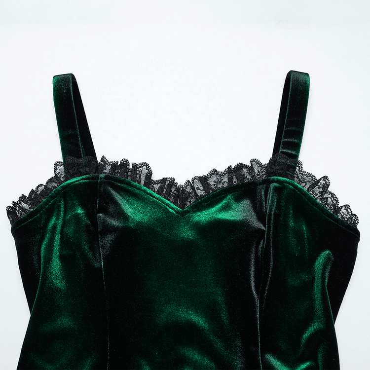 Velvet Gradient Printed Dress with Lace and Ruffle Details - image 7