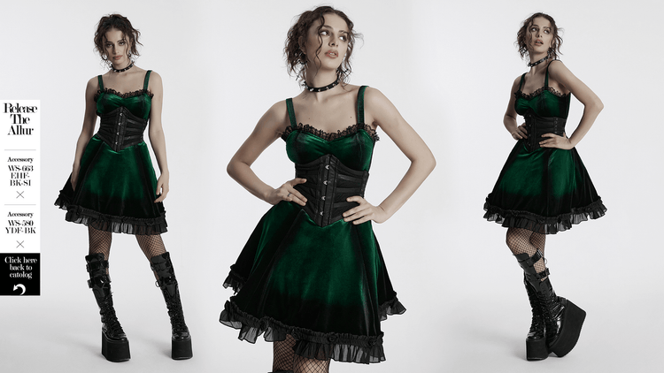 Velvet Gradient Printed Dress with Lace and Ruffle Details - image 15