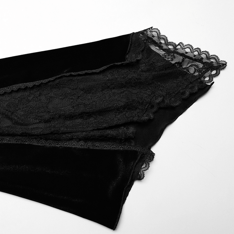 Velvet Lace Goth Dress with Decal and Split Sleeves - image 7