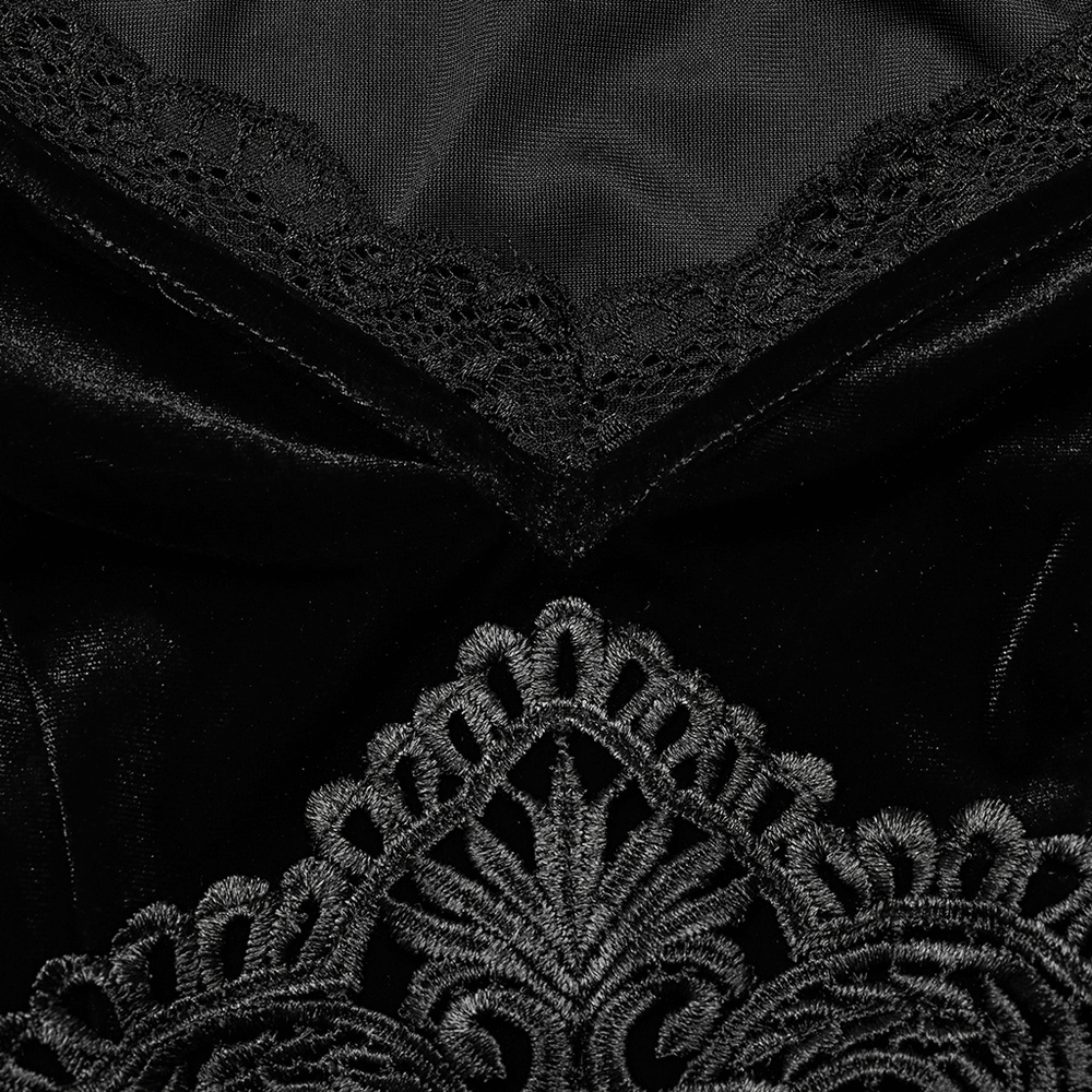 Velvet Lace Goth Dress with Decal and Split Sleeves - image 8