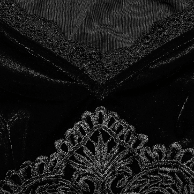 Velvet Lace Goth Dress with Decal and Split Sleeves - image 8