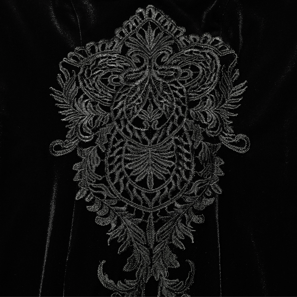 Velvet Lace Goth Dress with Decal and Split Sleeves - image 9