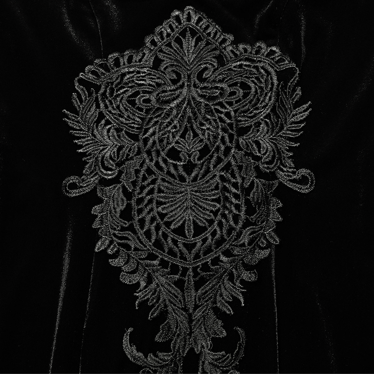 Velvet Lace Goth Dress with Decal and Split Sleeves - image 9