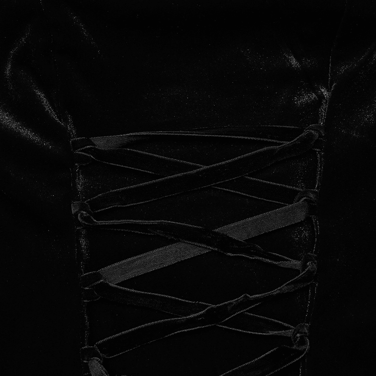 Velvet Lace Goth Dress with Decal and Split Sleeves - image 10