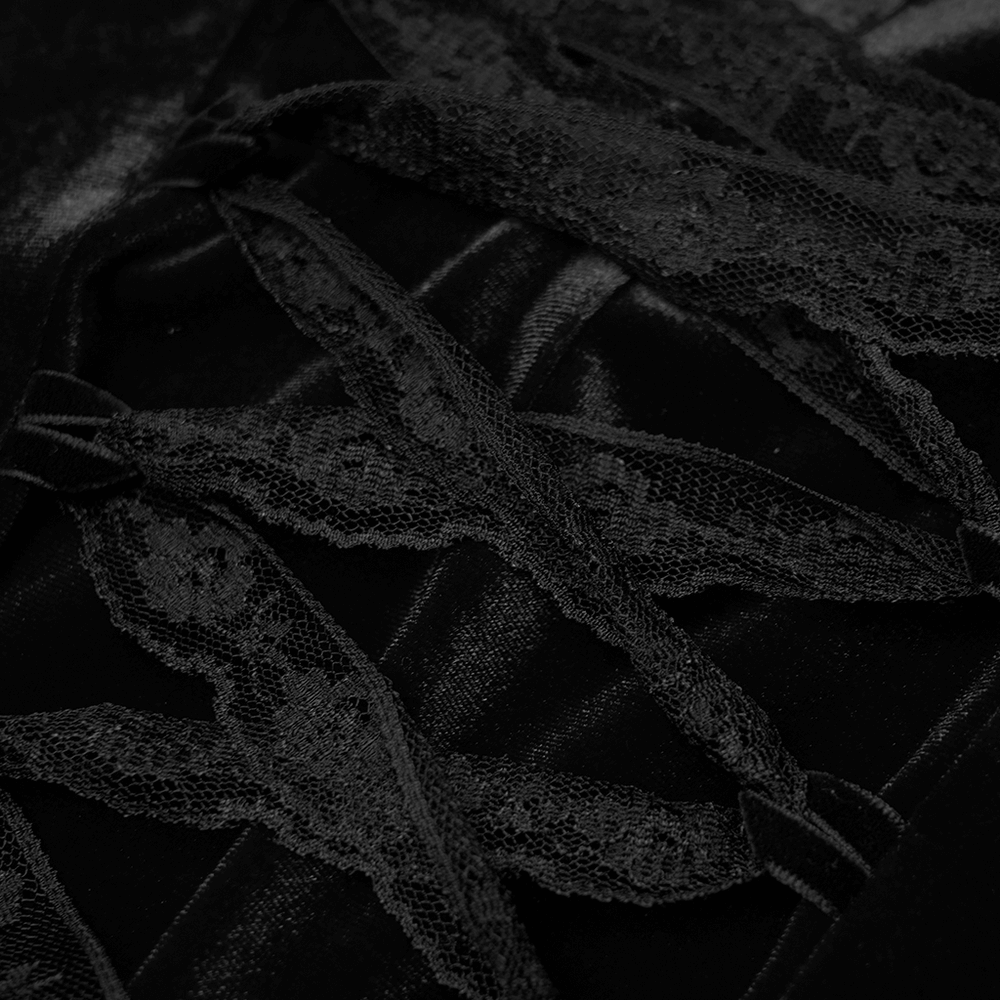 Velvet Mesh Gothic Sleeveless Irregular Hem High-Low Dress - image 8