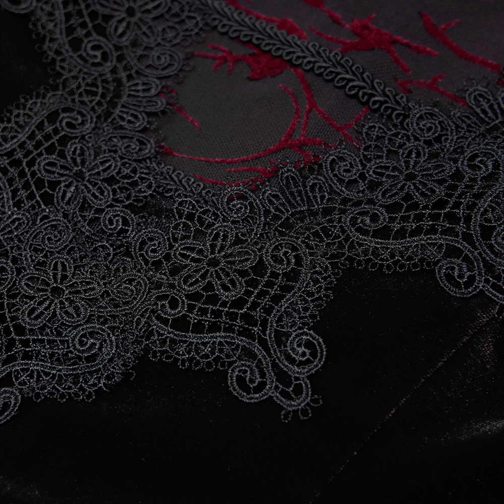 Velvet Mesh Gothic Sleeveless Irregular Hem High-Low Dress - image 7