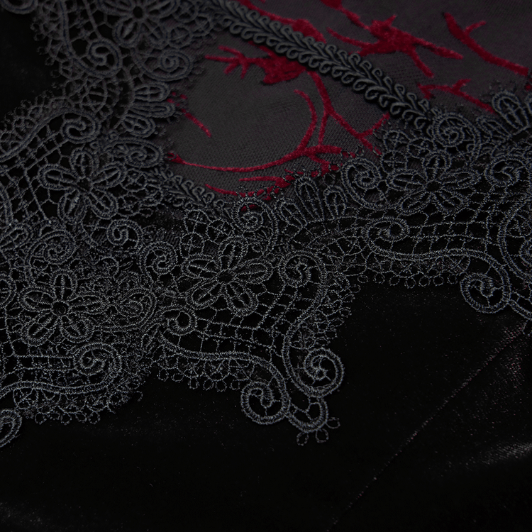 Velvet Mesh Gothic Sleeveless Irregular Hem High-Low Dress - image 7
