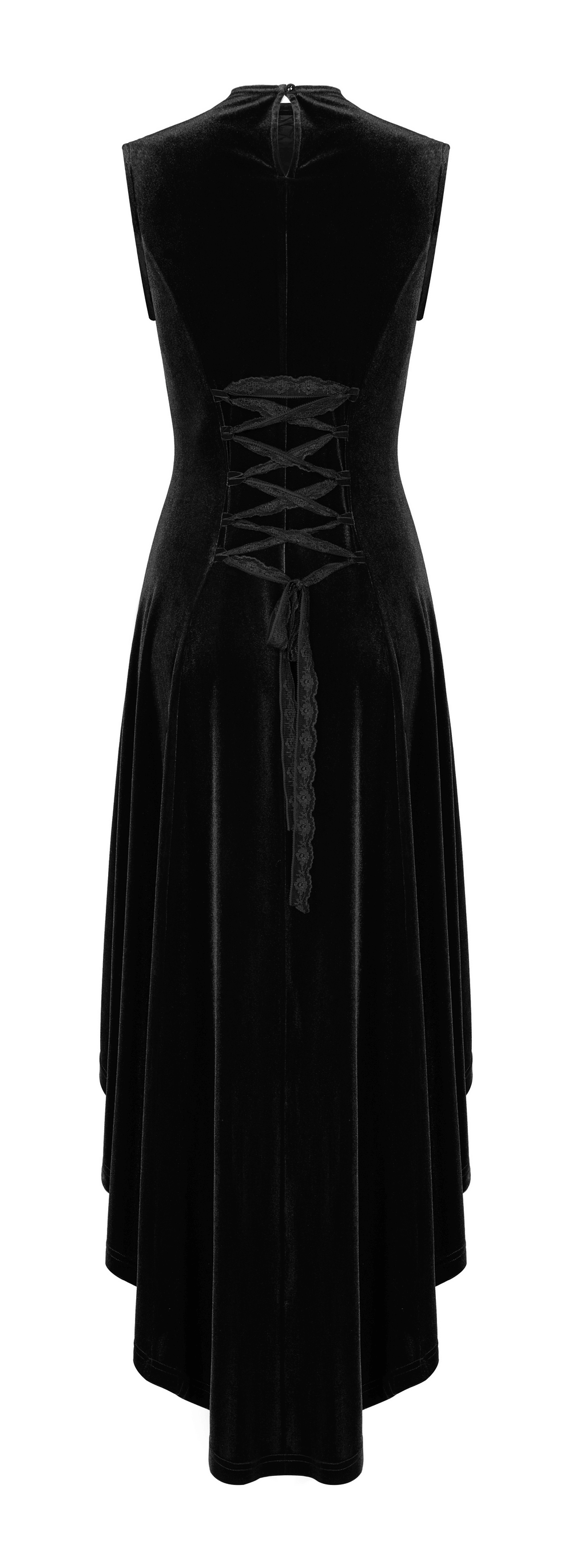 Velvet Mesh Gothic Sleeveless Irregular Hem High-Low Dress - image 6