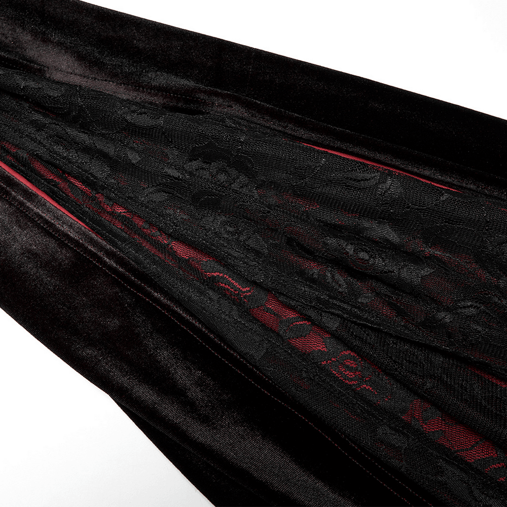 Velvet Off-Shoulder Red Gradient Medieval Dress - image 9