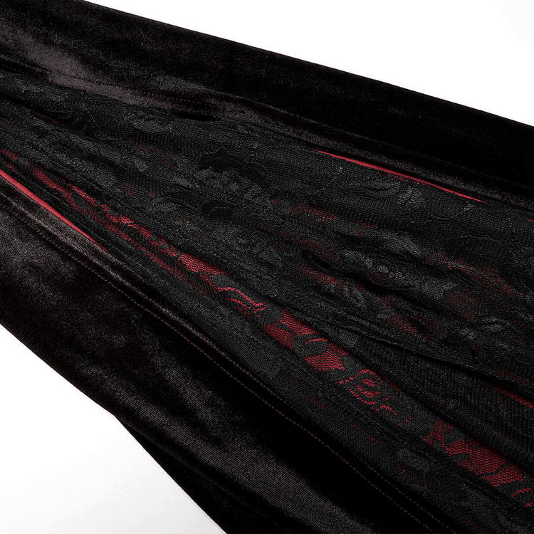 Velvet Off-Shoulder Red Gradient Medieval Dress - image 9