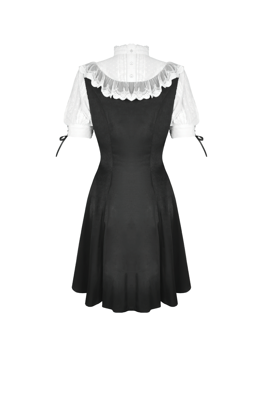 Victorian Black White Midi Dress - Gothic Lolita Style - image 6