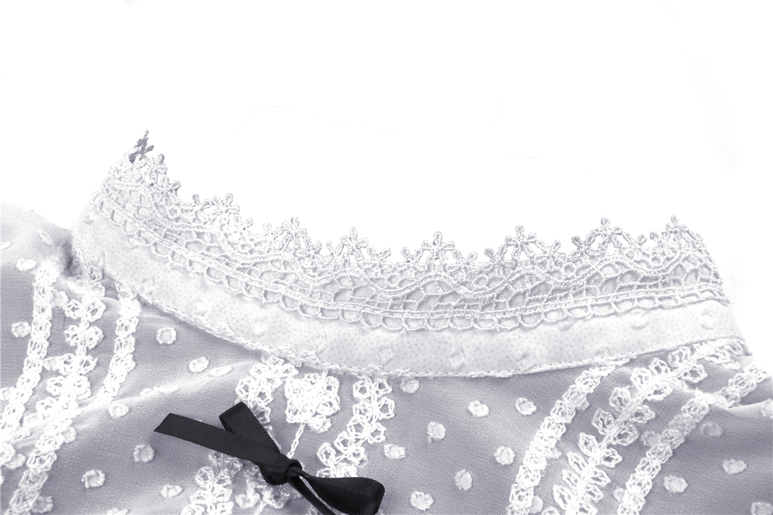 Victorian Black White Midi Dress - Gothic Lolita Style - image 7