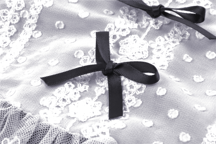 Victorian Black White Midi Dress - Gothic Lolita Style - image 8