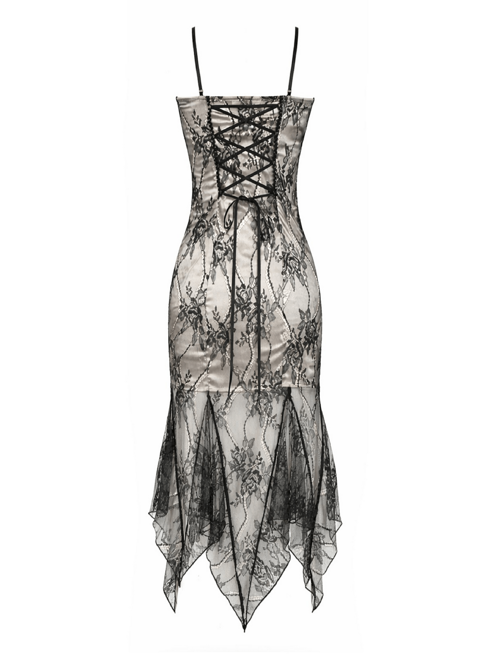 Victorian Bodycon Dress with Asymmetric Lace Hem - image 5