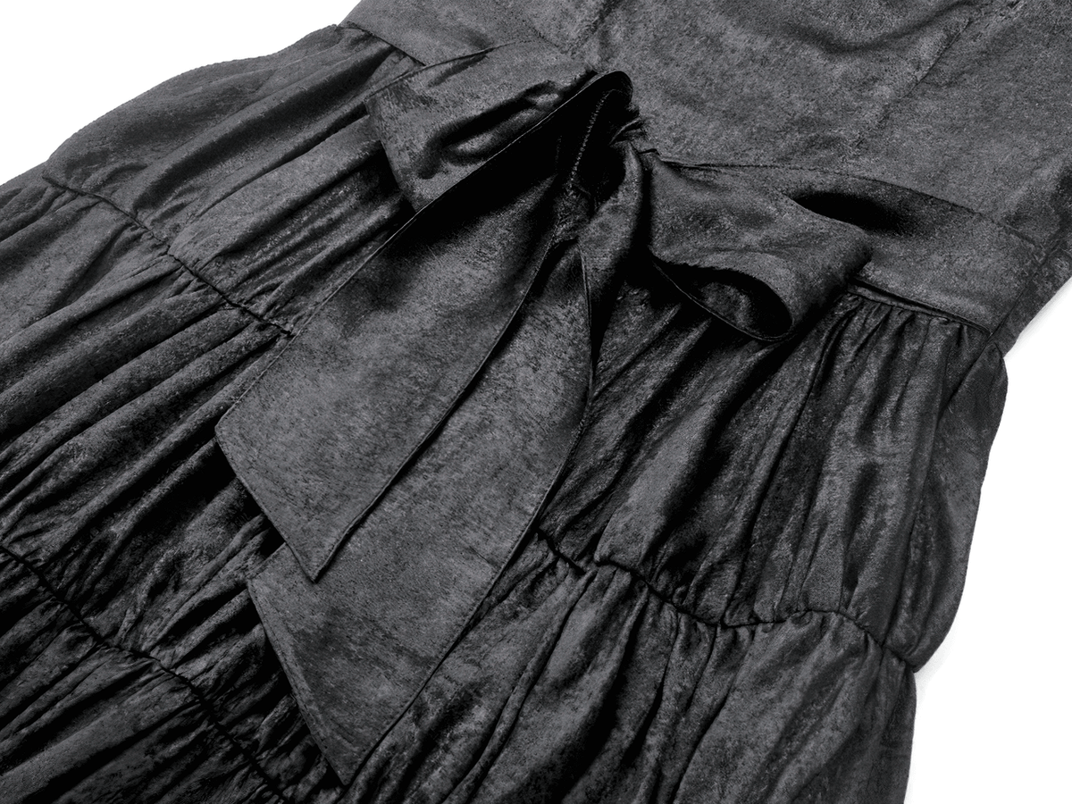 Victorian Gothic Black Puff-Sleeved Long Dress - image 10