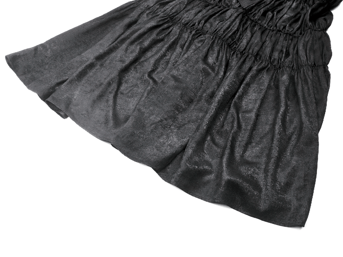 Victorian Gothic Black Puff-Sleeved Long Dress - image 11