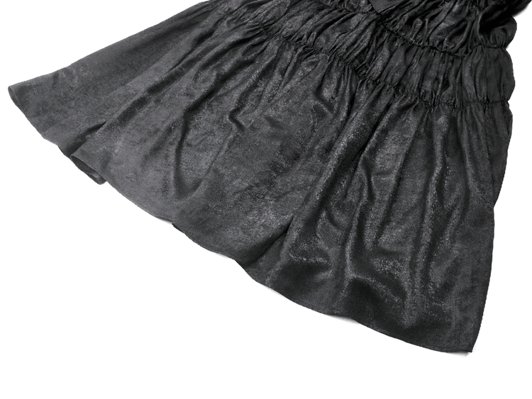 Victorian Gothic Black Puff-Sleeved Long Dress - image 11