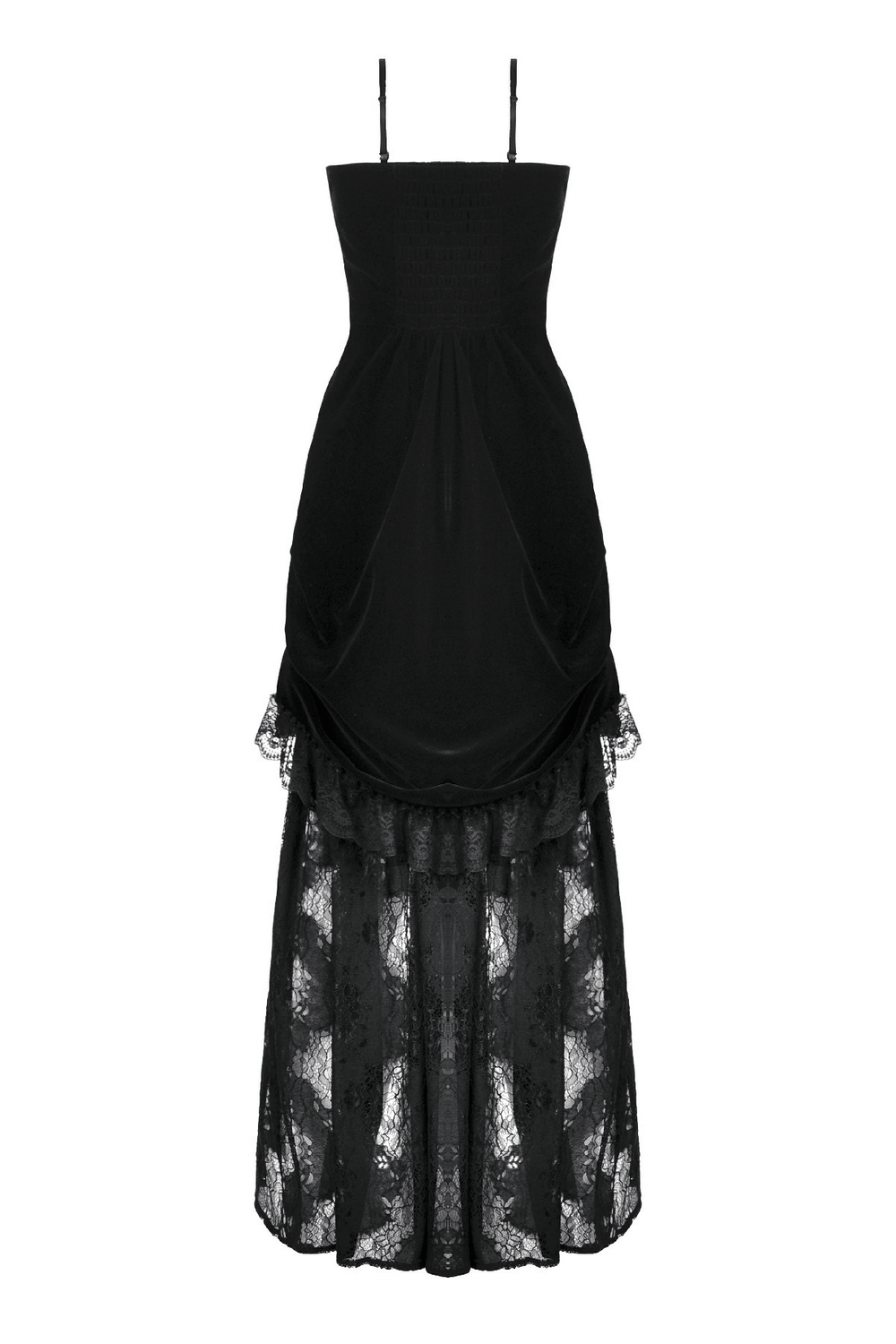 Victorian Gothic Lace and Velvet Layered Evening Dress - image 5