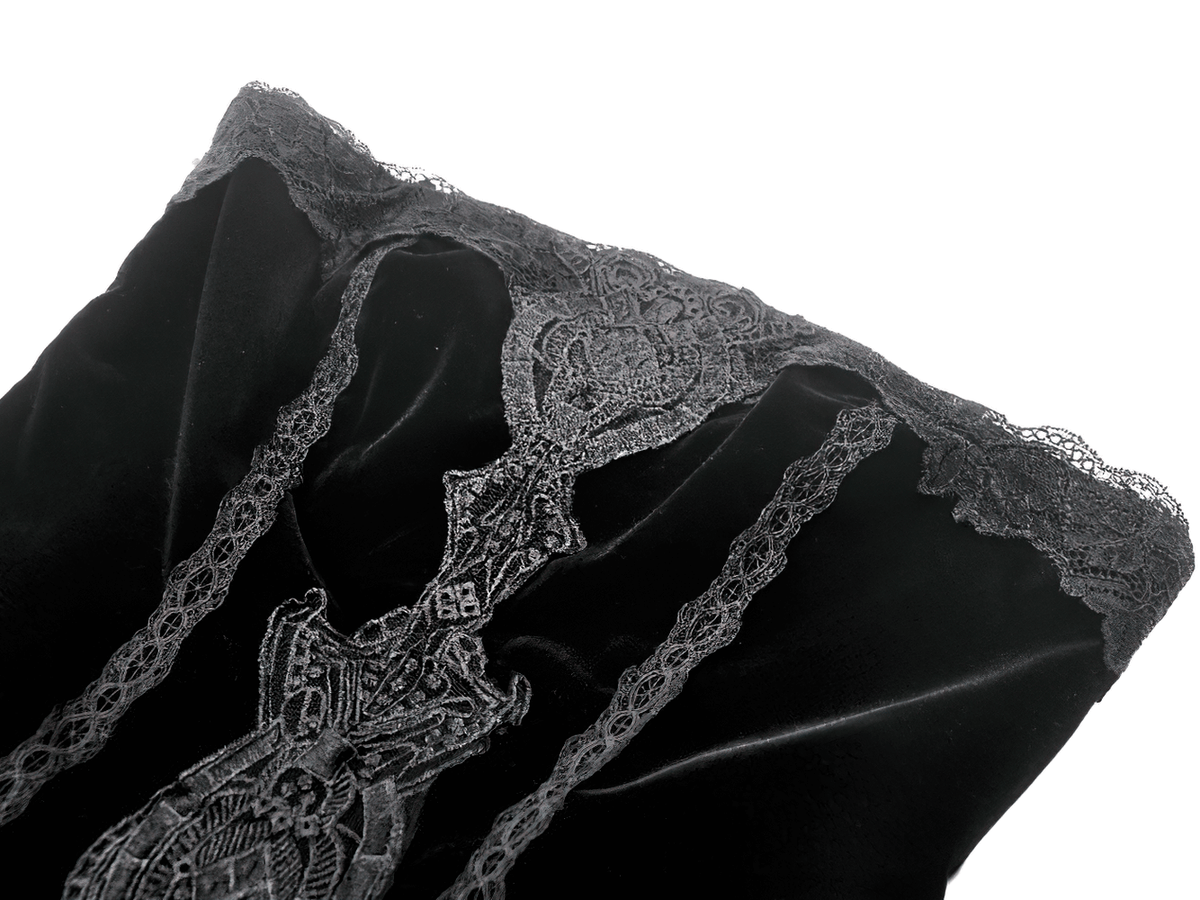 Victorian Gothic Lace and Velvet Layered Evening Dress - image 11