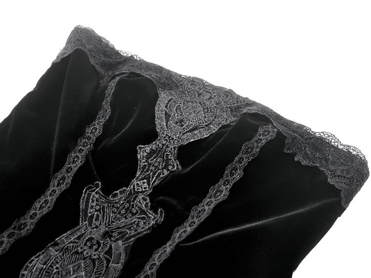 Victorian Gothic Lace and Velvet Layered Evening Dress - image 11