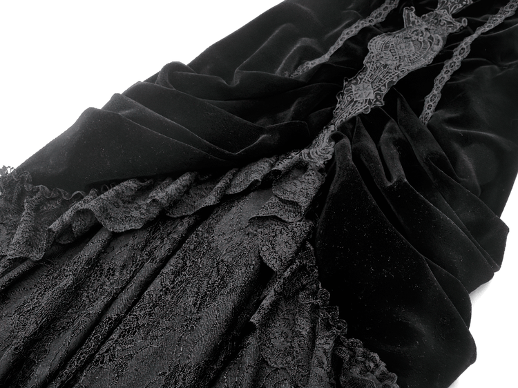 Victorian Gothic Lace and Velvet Layered Evening Dress - image 12