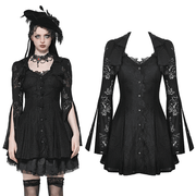Victorian Gothic Lace Mini Dress with Corset Back - image 3