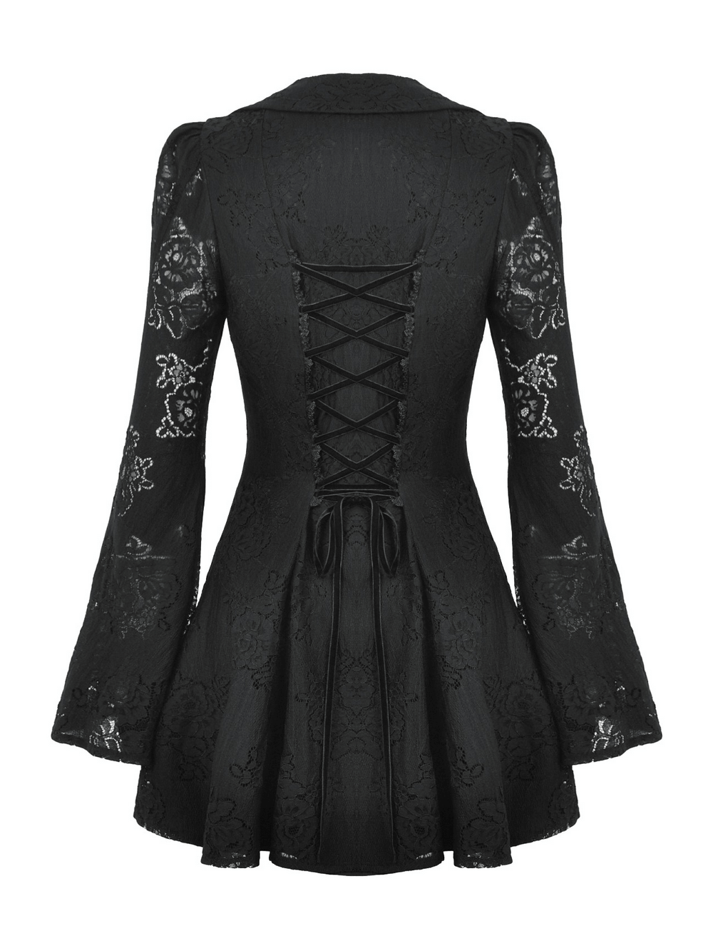 Victorian Gothic Lace Mini Dress with Corset Back - image 5