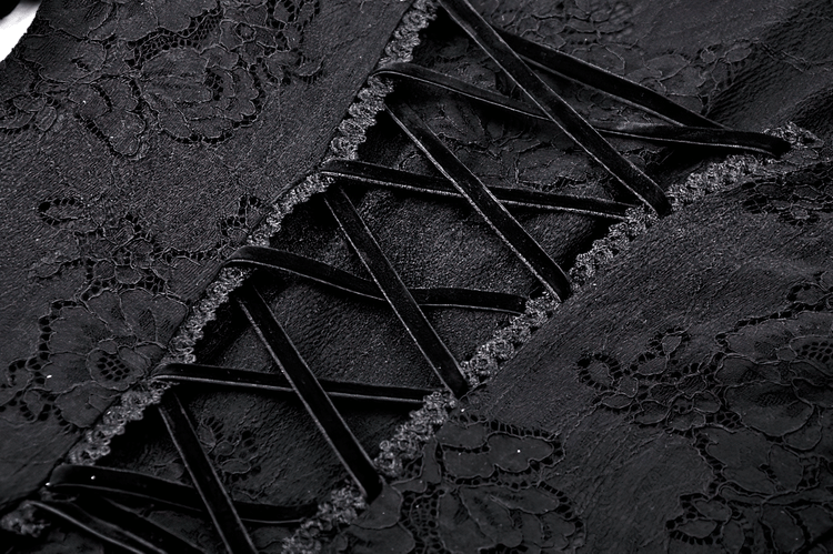 Victorian Gothic Lace Mini Dress with Corset Back - image 9