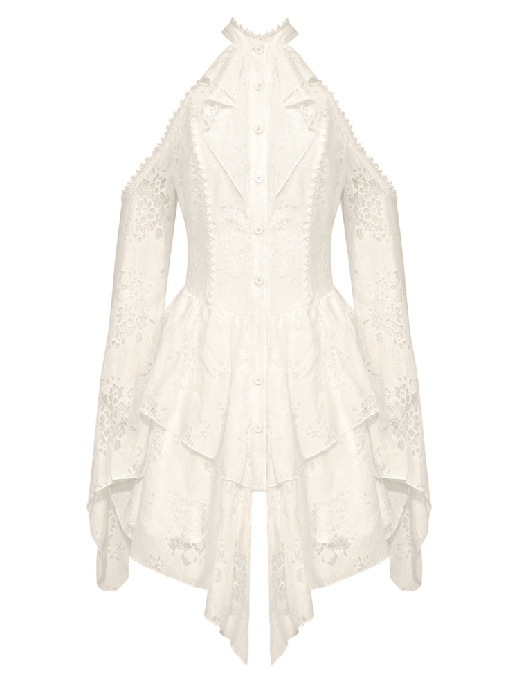 Victorian Lace Dress with Open Shoulder Design - image 4