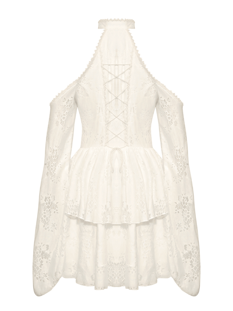 Victorian Lace Dress with Open Shoulder Design - image 5