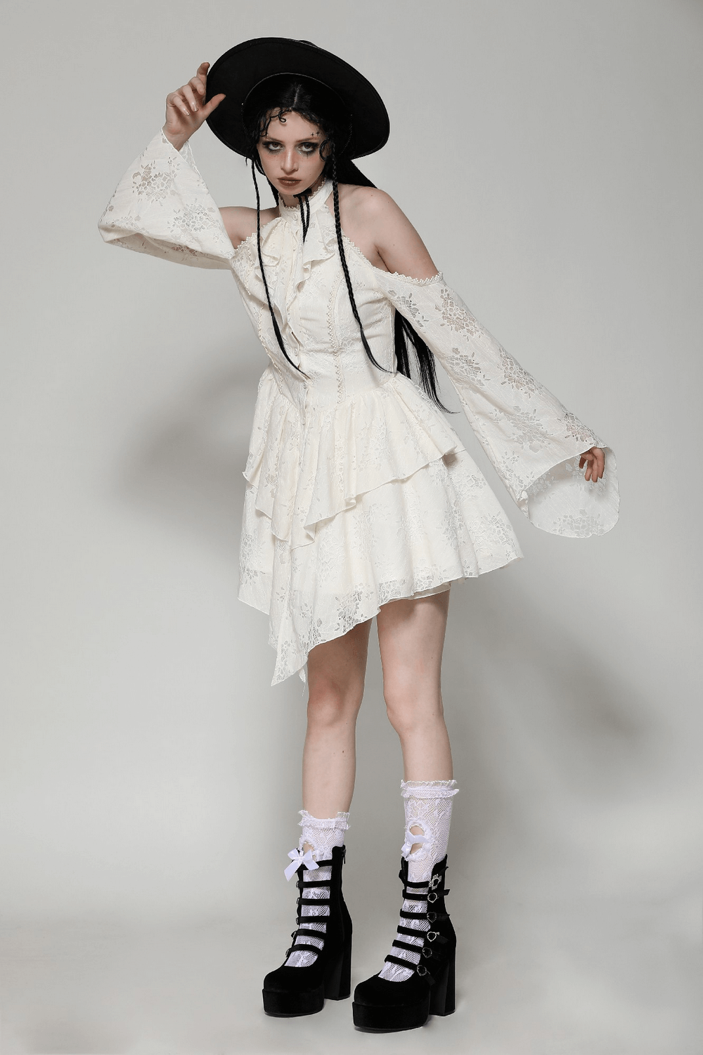 Victorian Lace Dress with Open Shoulder Design - image 13